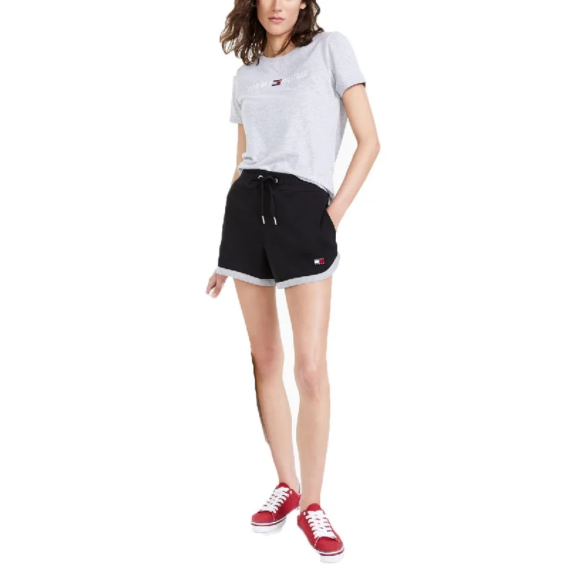 Women's Apparel Womens Contrast Hem Drawstring Casual Shorts