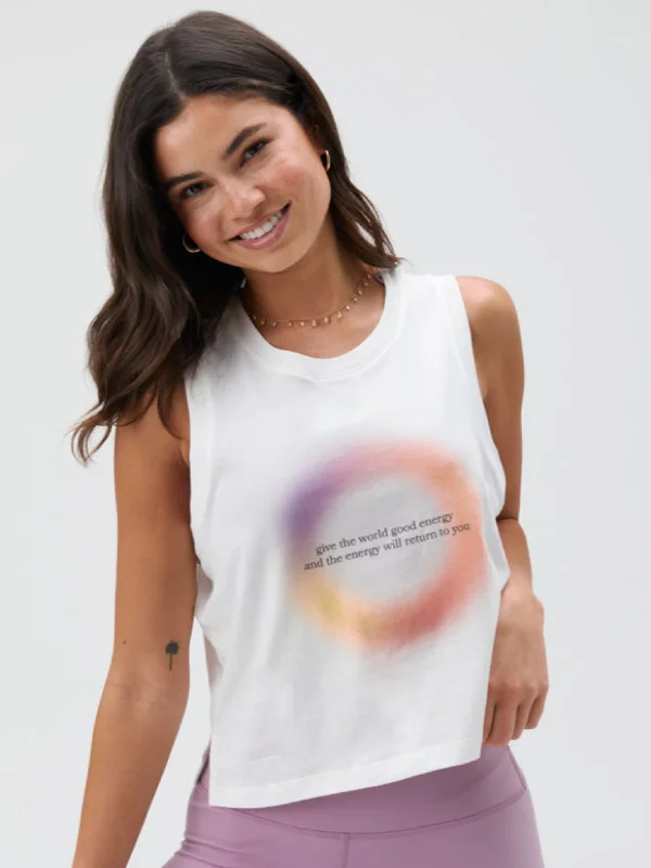 Women's Sports Apparel Spiritual Gangster Good Energy Box Crop Tank - FINAL SALE