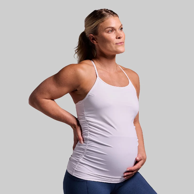 Women's Formal Apparel Maternity Drop Shot Tank (White)