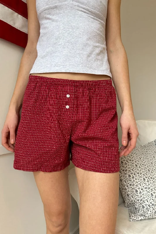 Modern Women's Attire Keira Long Gingham Boxer Shorts