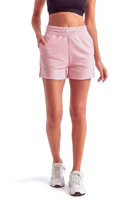 Elegant Women's Attire TriDri Womens Maria Jogger Shorts w/ Pockets - Light Pink