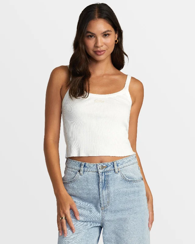 Romantic Chic Deals Westside Crop Top - Whisper White