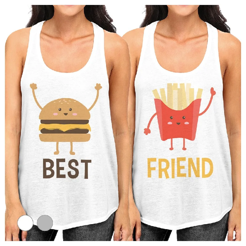 Women's Relaxed Clothes Hamburger And Fries Best Friend Gift Shirts Womens Cute Tank Tops