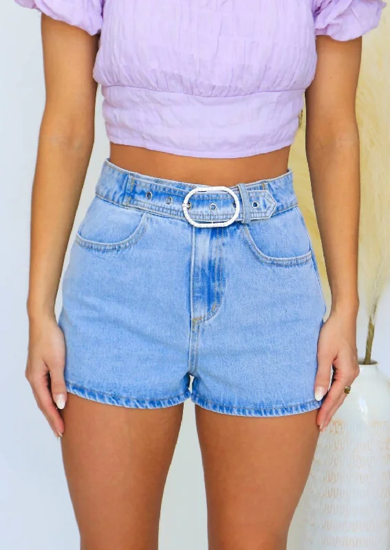 Hot Picks Best For Me Shorts In Blue Denim