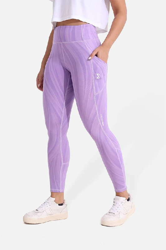 Women's Formal Clothes Purple Rose Dynamic Waves Leggings