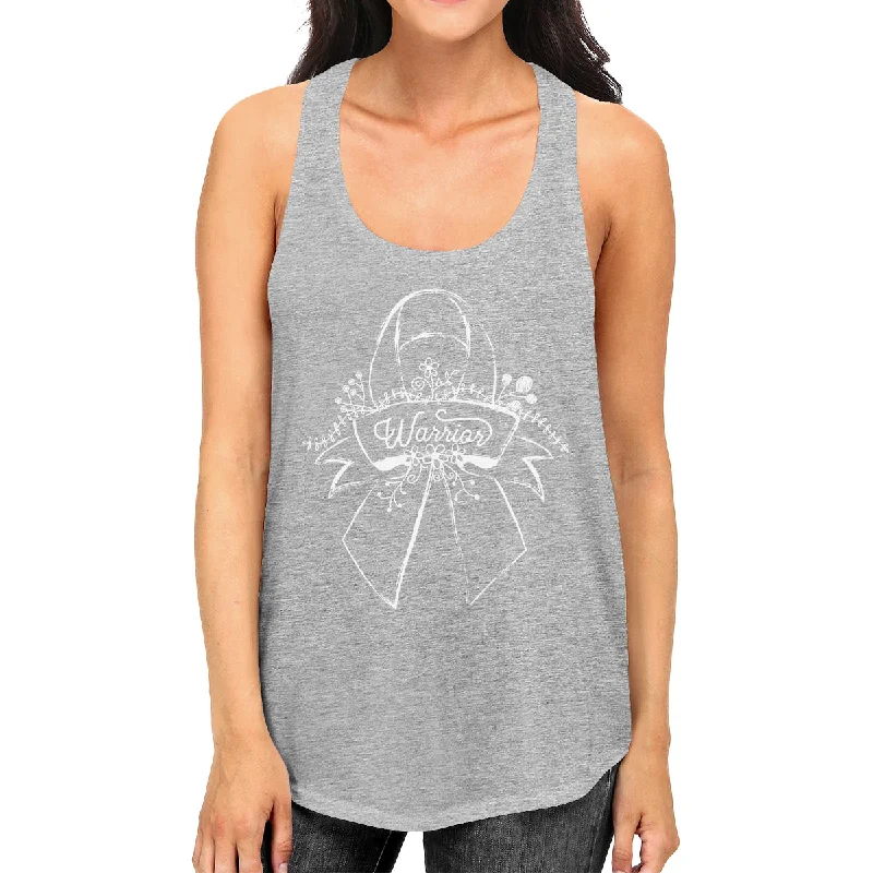 Casual Chic Clothing For Women Warrior Breast Cancer Awareness Womens Grey Tank Top