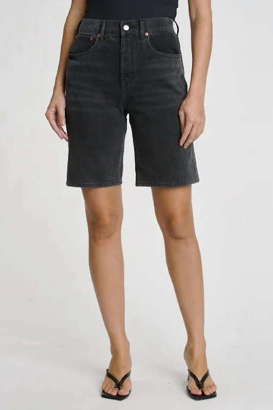 Women's Elegant Apparel Loretta Bermuda Denim Short In Salem Black