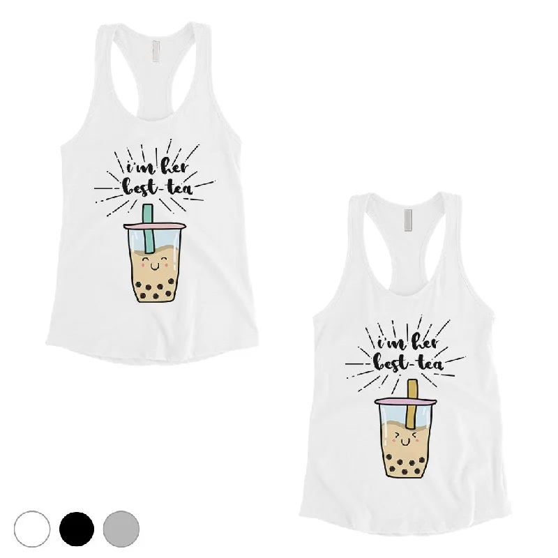 Women's Elegant Evening Attire Boba Milk Best-Tea Cute Best Friend Matching Tank Tops For Womens