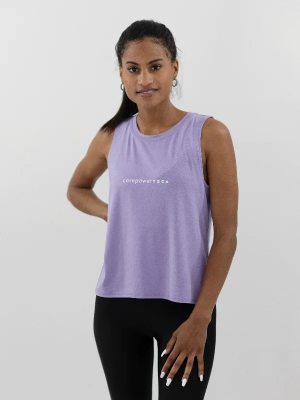 Crazy Discounts, Hurry Up CorePower Yoga Lilac Tank - FINAL SALE