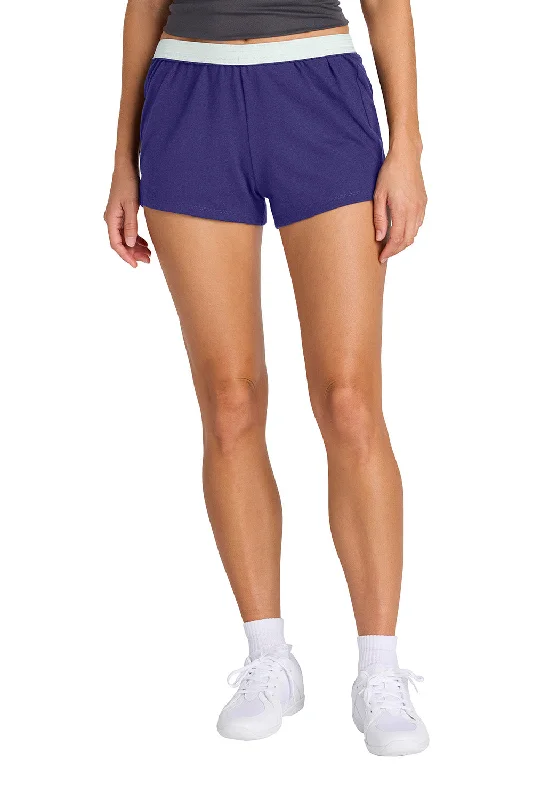 Women's Trendy Apparel Sport-Tek Womens Jersey Knit Squad Shorts - Purple - NEW