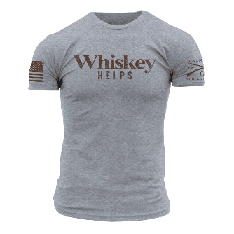 Chic & Modern Sales Whiskey Helps™ T-Shirt - Dark Heather Gray