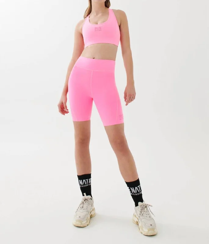 Women's Transitional Clothes Half Time Short In Knockout Pink