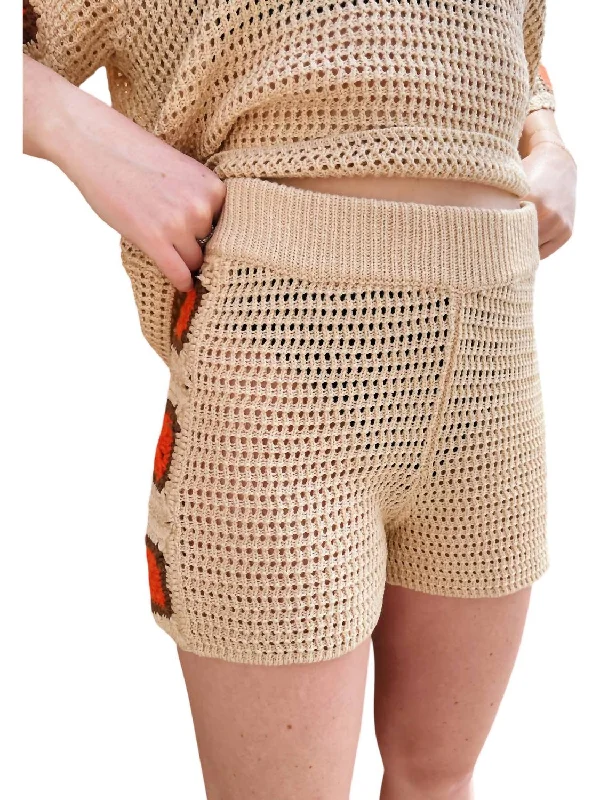 Women's Activewear Attire Crochet Short In Natural