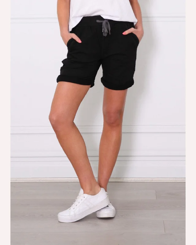 Women's Casual Wear Outfit Monaco Jean Riley Denim Short - Black