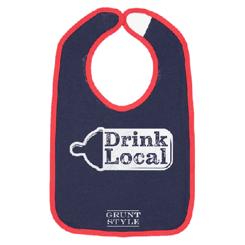 Women's Effortless Casual Outfit Runt Style Drink Local Bib - Navy/Red