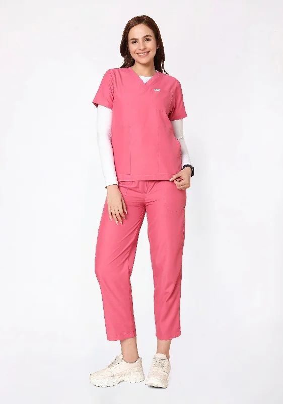 Statement Fashion Offers Classic Women's V-Neck (Hot Pink) New Gen Scrub