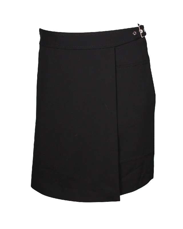 Stupidly Low Prices Hermes Overlap Detail Shorts in Black Wool