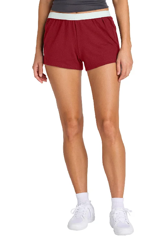 Women's Functional Apparel For Outdoor Activities Sport-Tek Womens Jersey Knit Squad Shorts - Deep Red - NEW