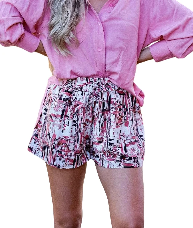 Snag Fabulous Fashion Bargains Stroke Of Style Silk Shorts In Pink