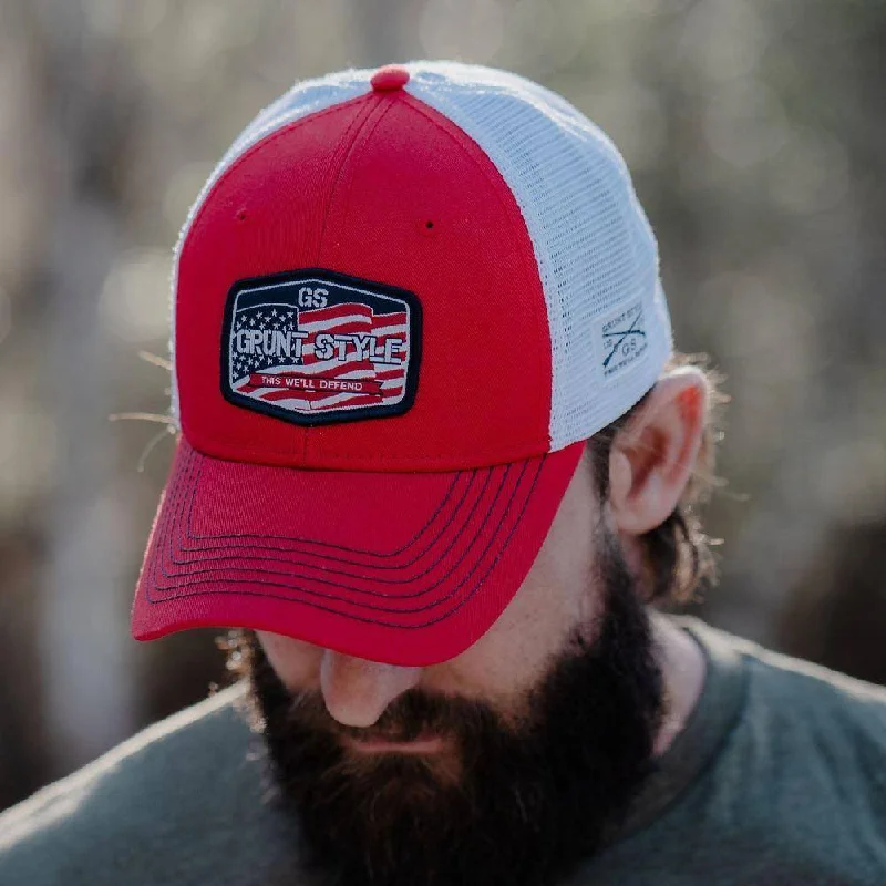 Gift Ideas Old Glory Patch Hat - Red