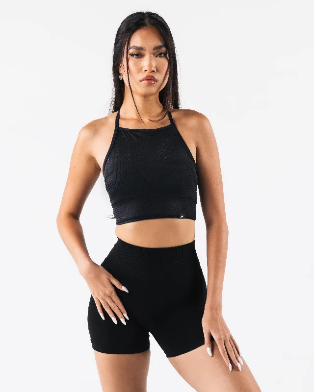 Women's Trendy Activewear Apparel Margo Mesh Tank - Black