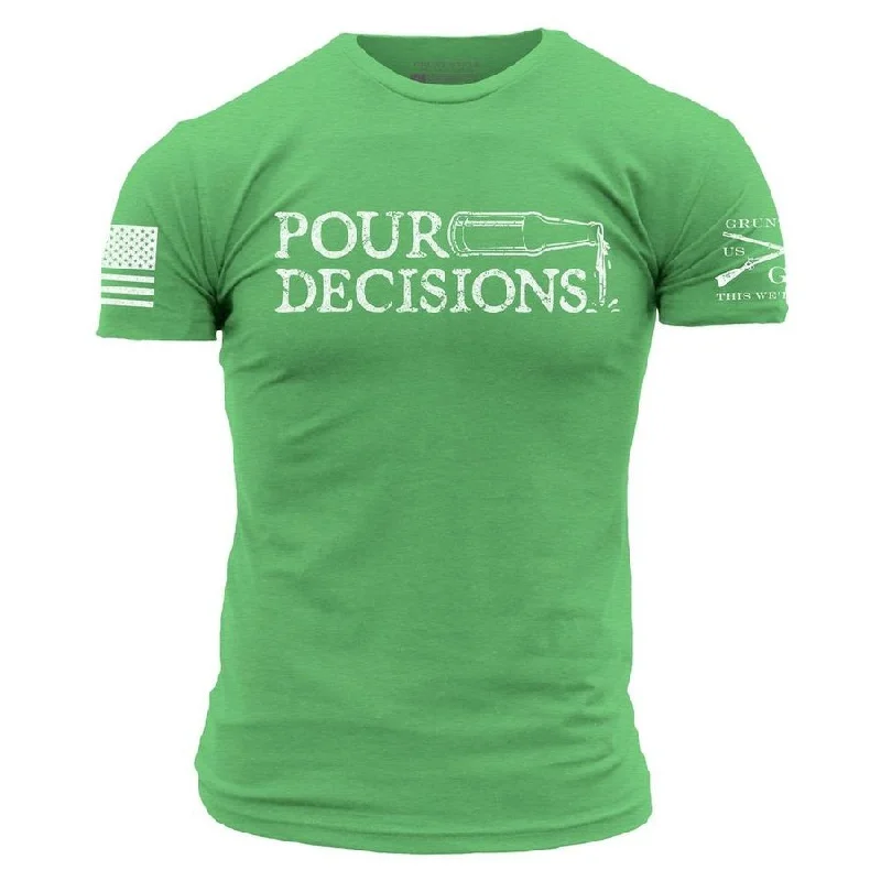 Comfortable Women's Attire Pour Decisions T-Shirt - Kelly Green