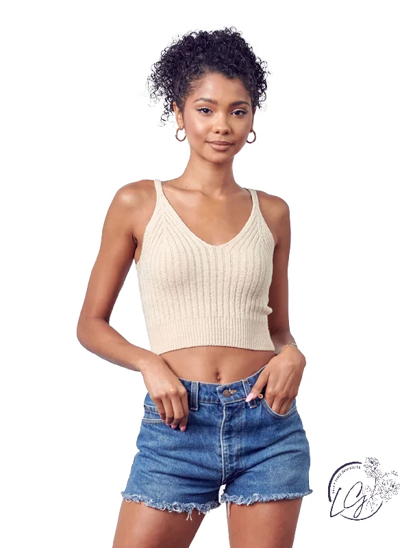 Unbeatable Deals So Sweet Cropped Rib Tank Top