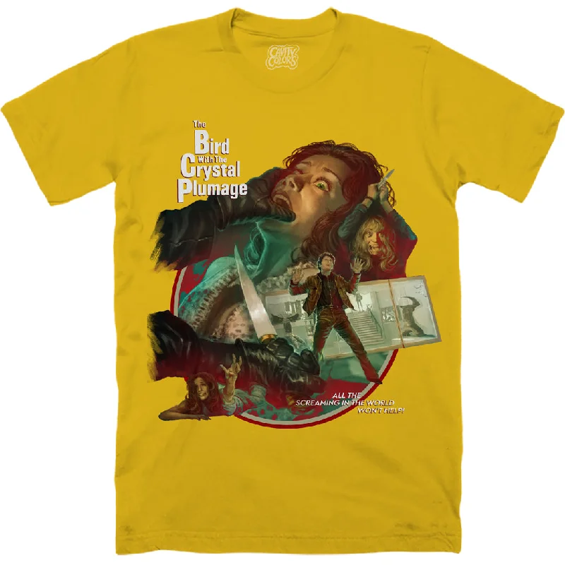 Women's Stylish Outdoor Outfit THE BIRD WITH THE CRYSTAL PLUMAGE - T-SHIRT (GIALLO VARIANT)