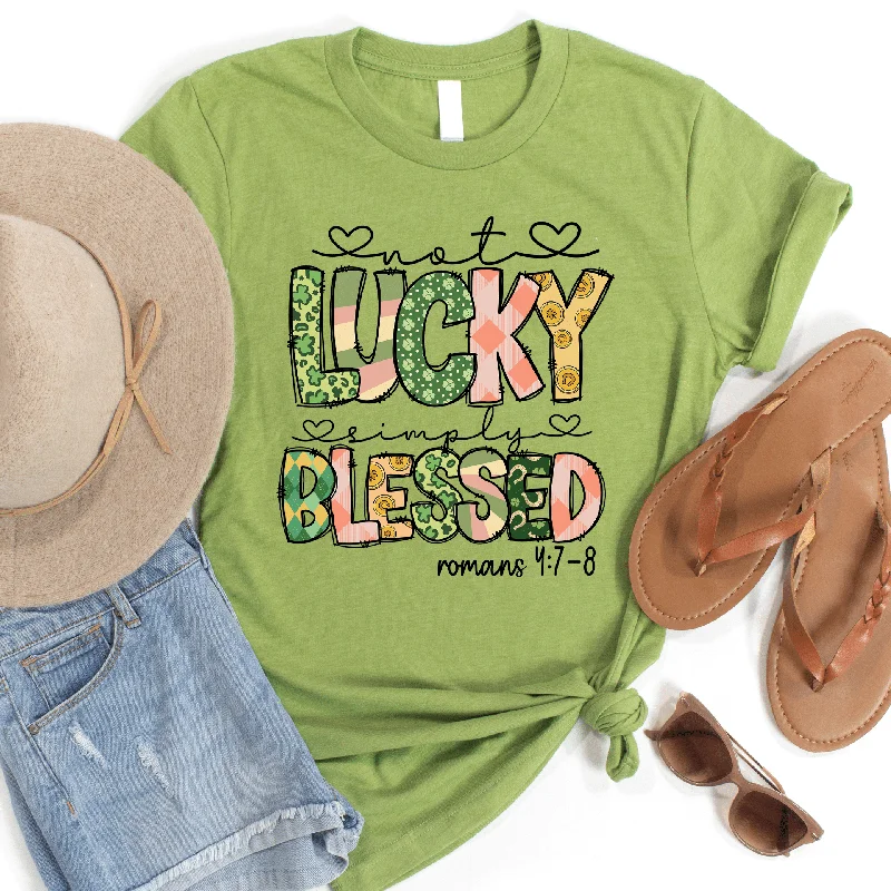 Women's Chic Apparel Not Lucky Simply Blessed Tee