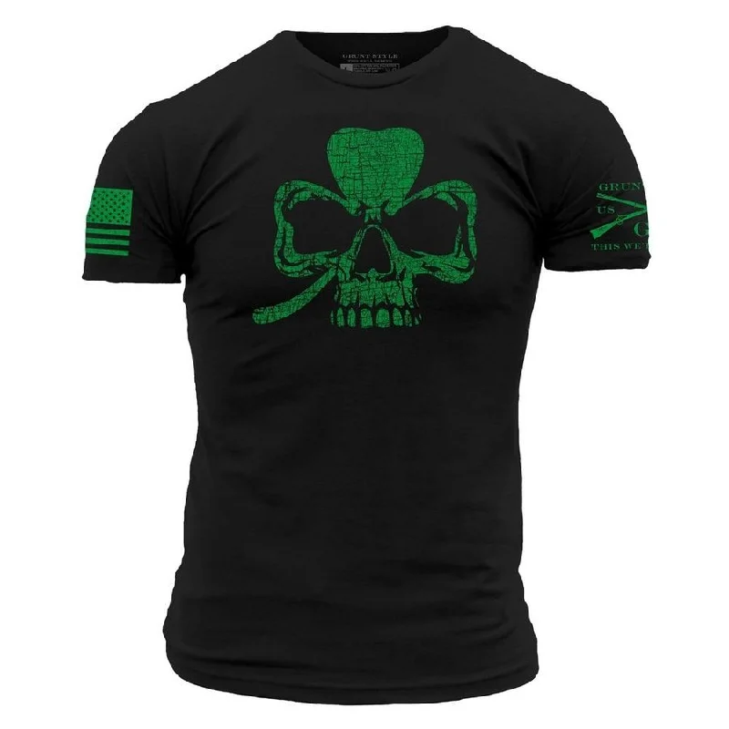 Women's Work Outfit For The Office Clover Skull T-Shirt - Black