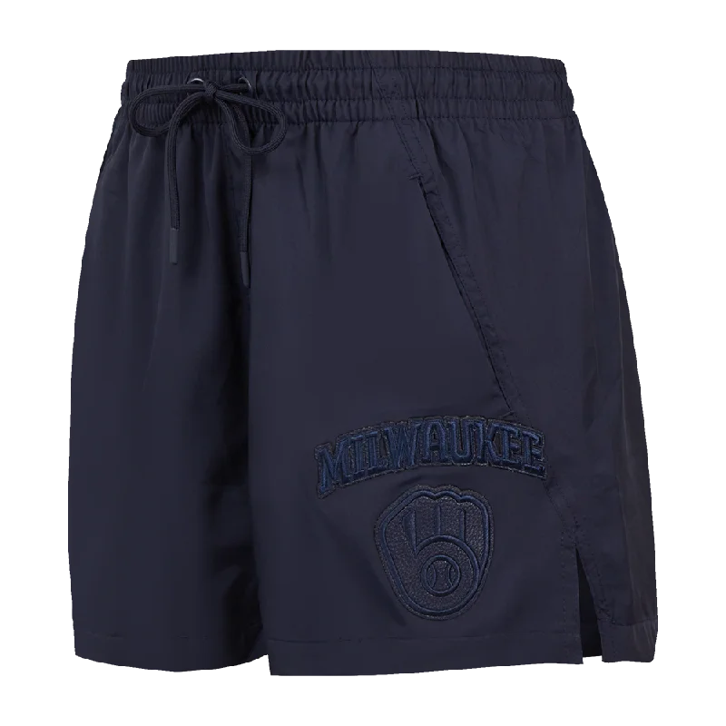 Women's Layered Outfit MLB MILWAUKEE BREWERS TRIPLE TONAL W WOVEN WOMEN'S SHORT (MIDNIGHT NAVY)