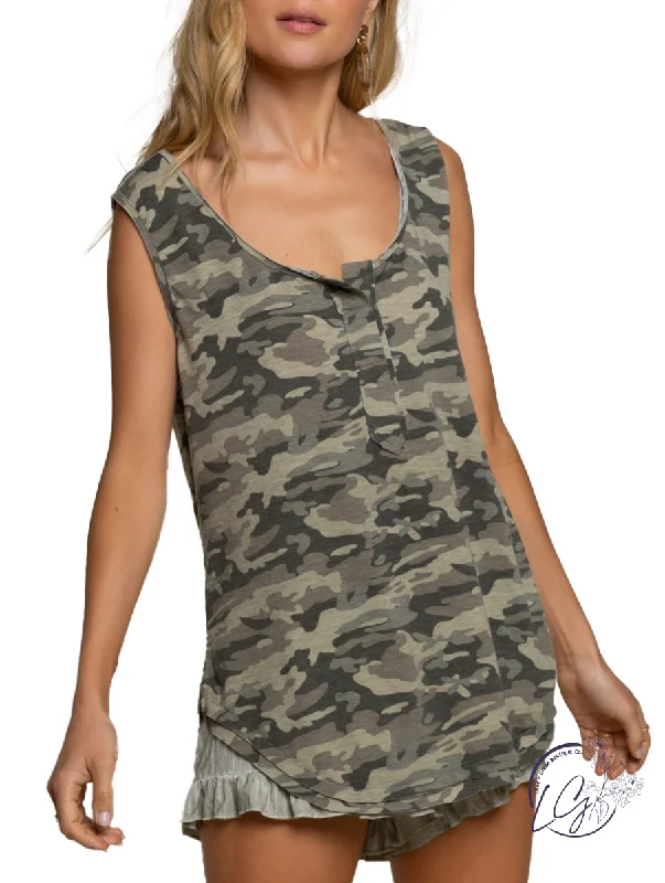 Insane Discount Onslaught Camo on Camo Knit Tank Top