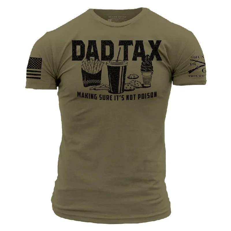 Dive Into Trendy Styles Dad Tax T-Shirt - Military Green