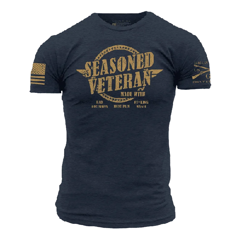 Women's Casual Wear Clothes Seasoned Veteran T-Shirt - Midnight Navy