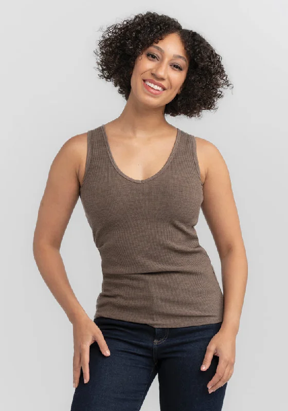 Women's Transitional Clothes Vivi Ribbed Tank • Final Sale Deals! - Simply Taupe