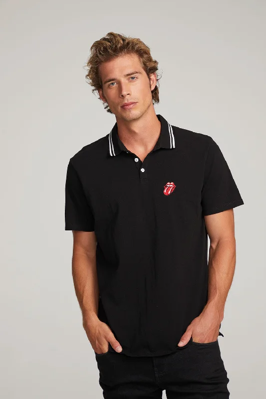 Explore What'S New Rolling Stones Embroidered Logo Mens Polo Tee