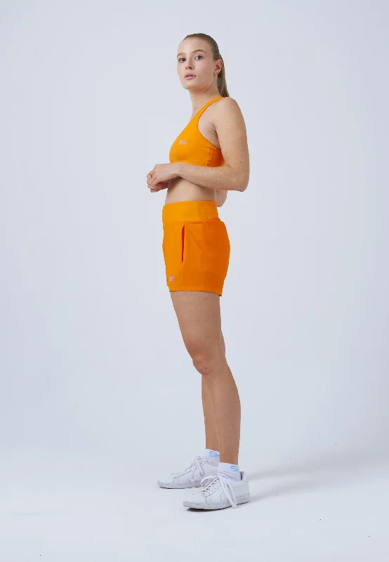 Women's Clothing And Garments Sets Advantage Tennis Shorts mit Ballhalter, orange