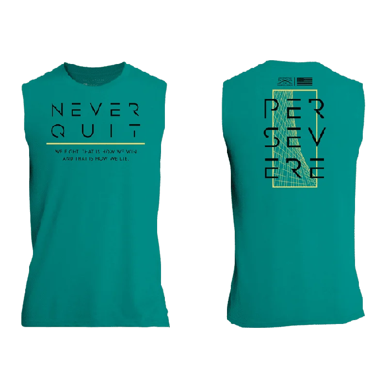 Stylish Clothes For Women Never Quit Muscle Tank - Heather Aqua