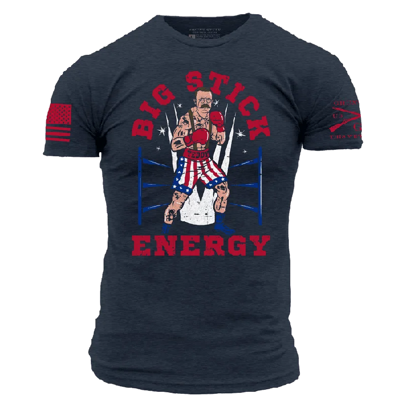 Women's Plus-Size Outfit Big Stick Energy T-Shirt - Midnight Navy