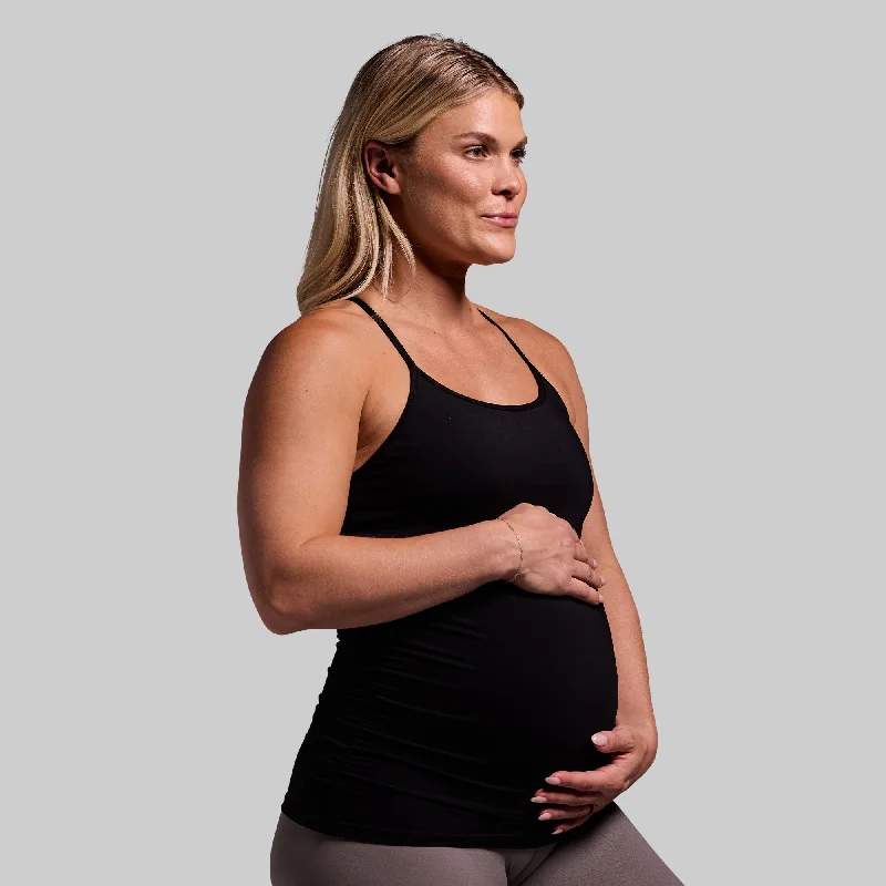 Women's Apparel And Garments Maternity Drop Shot Tank (Black)