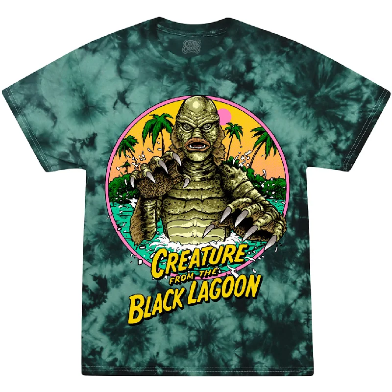 Affordable Women's Attire CREATURE FROM THE BLACK LAGOON: BEACHSIDE CREEPIN’ - TIE-DYE T-SHIRT (LAGOON TIE-DYE)