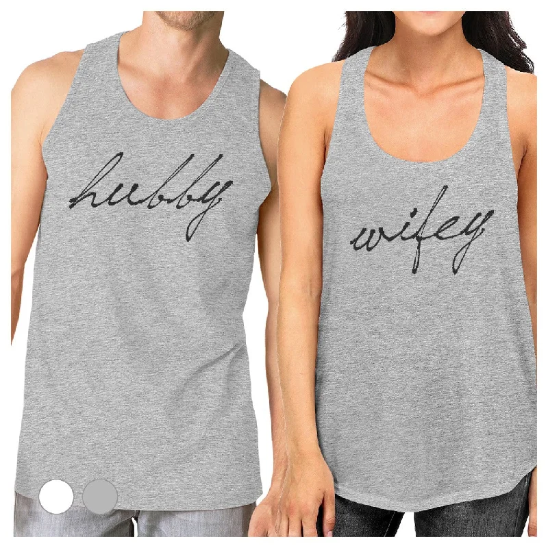 Affordable Trendy Clothes For Women Hubby Wifey Matching Couple Tank Tops Funny Gifts For Newlyweds