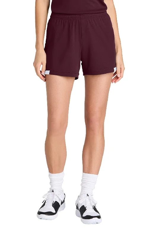 Women's Outerwear Garments Sport-Tek Womens Club Moisture Wicking Shorts - Maroon/White - NEW