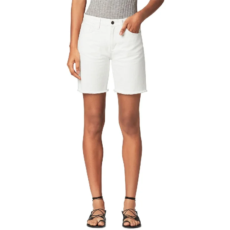 Women's Attire Womens Frayed Hem Cotton Bermuda Shorts