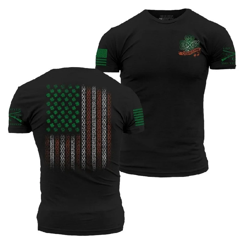 Women's Floral Print Outfit This We'll Defend Irish Colors T-Shirt - Black