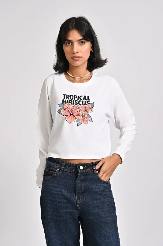 Comfortable Chic CROPPED PRINTED TEE