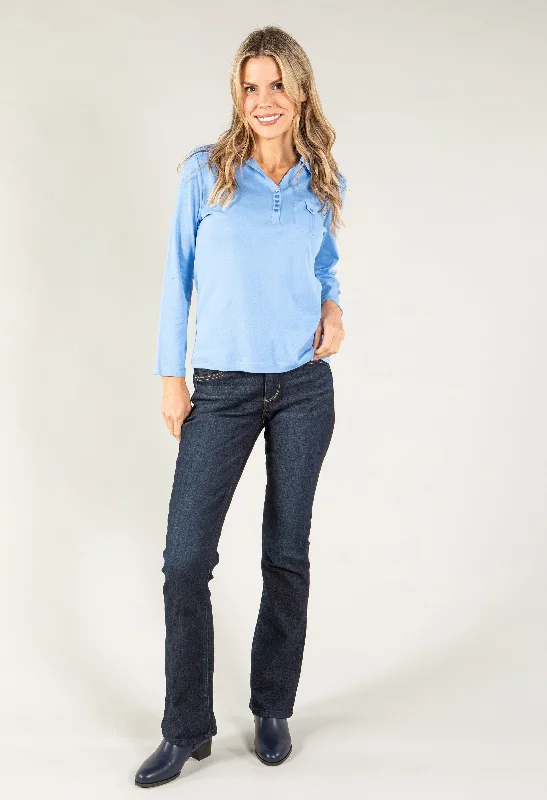 Women's Night-Out Outfit Long Sleeve Polo Top