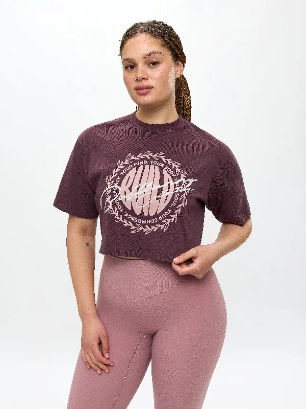 Refined Fashion Sale Build Crop Tee - Smoked Cherry