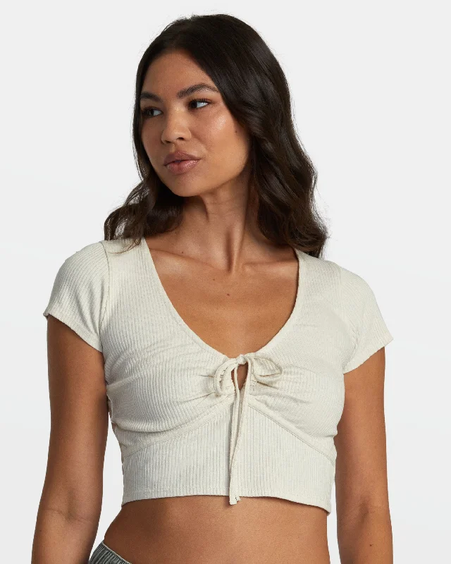 Affordable Women's Clothing Smitten II Cropped Top - Latte