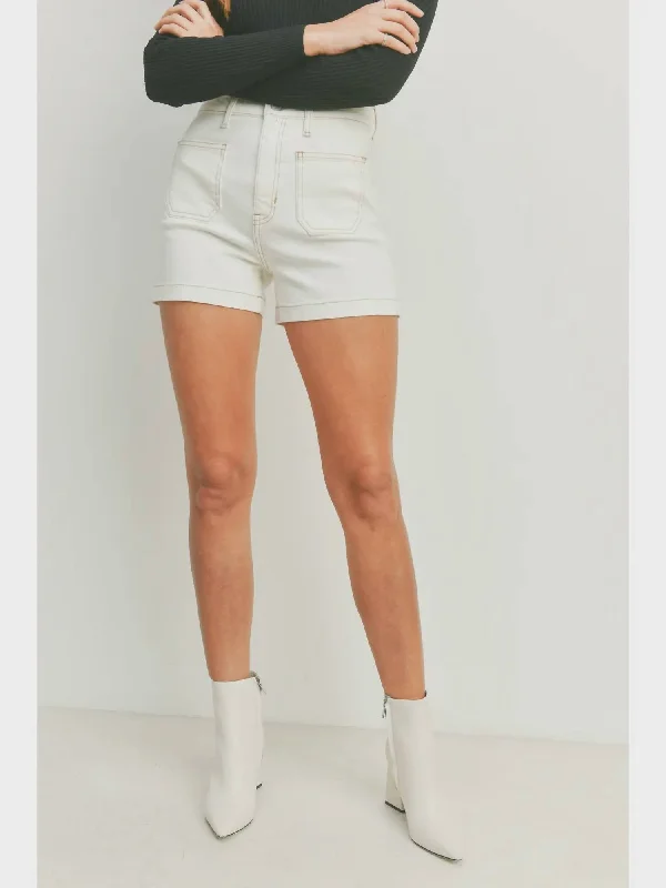 Hurry Before It'S Gone Lucy Patch Shorts In Off White